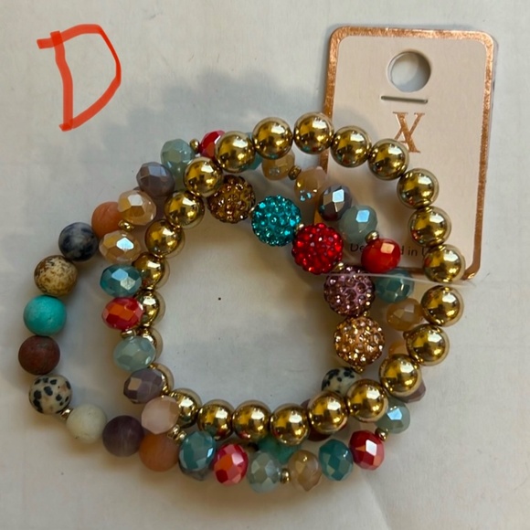 3 strand multi color, gold tone - (#JLB20D or #JLB20E) - Picture 1 of 2